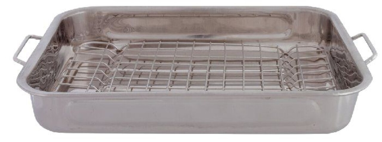 Tava Cuptor Cu Gratar, Domotti, 35x26 Cm, Inox