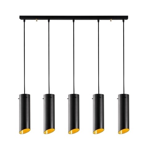 Lustra Sivani MR - 980, Opviq, 85 x 8 x 114 cm, 5 x E27, 100W, negru/galben