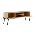 Naív TV komód, Decotie, 143x35,6x50,7 cm, melamin forgácslap, tölgy