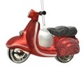 Gömb Scooter, dekor, 4,5x11,5x7 cm, üveg, sokszínű