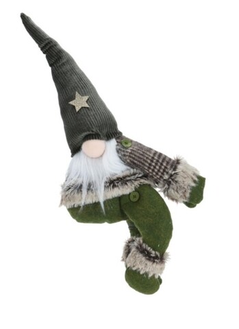Gnome boy w jacket Dísz, 24x8x43 cm, plüss, színes