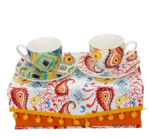 2 db Kávés csésze és kistányér Samba II Brandani, 50 ml, porcelán