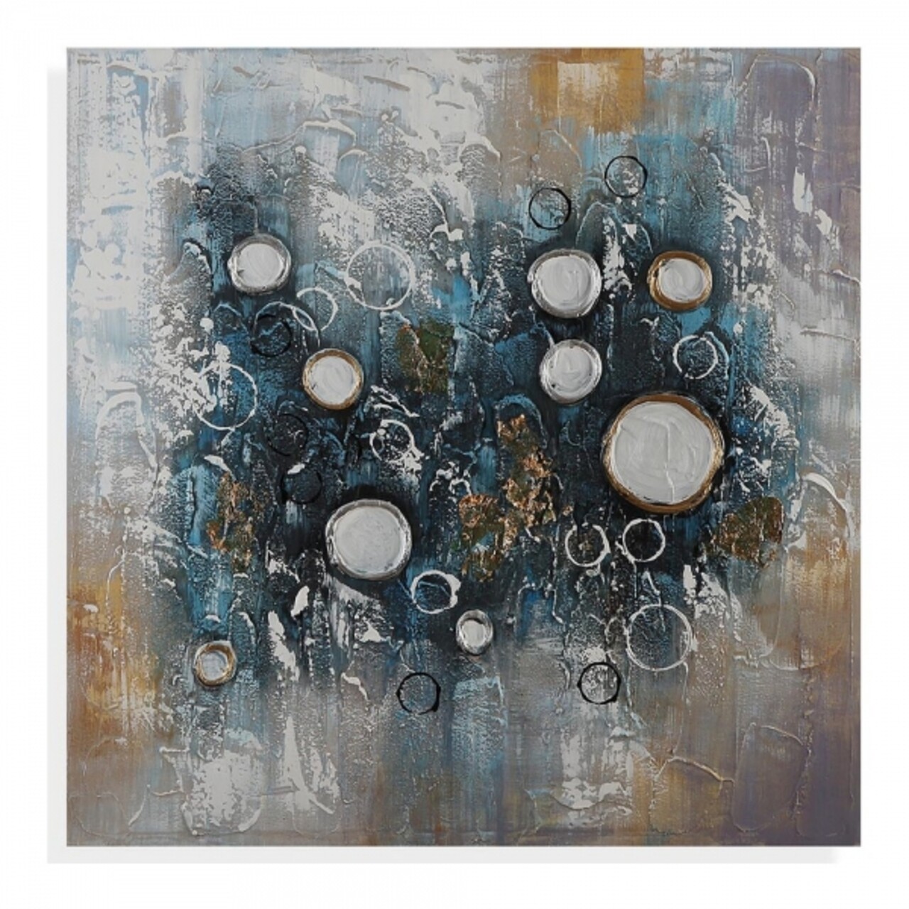 Versa Festmény, Abstract Circles, 2.8 x 80 x 80 cm, vászon, színes