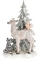 Dísz Reindeer and squirrel, 13x7x20 cm, poliston, színes