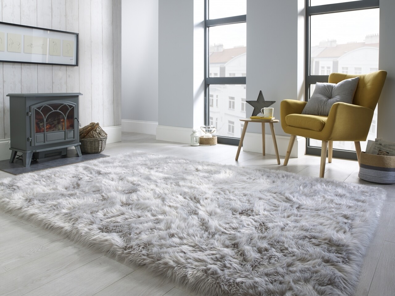 Flair rugs juhbőr szürke műszőrme szőnyeg, flair szőnyegek, 160 x 230 cm, 100% akril, szürke