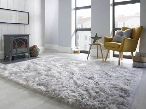 Juhbőr szürke műszőrme szőnyeg, Flair szőnyegek, 160 x 230 cm, 100% akril, szürke