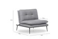 Martin Solo Kihúzható fotel, Futon,130x90 cm, fém, szürke