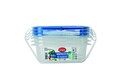 Snips 3 db Tároló fedővel, Lock, 0,5 L, polipropilén, kék