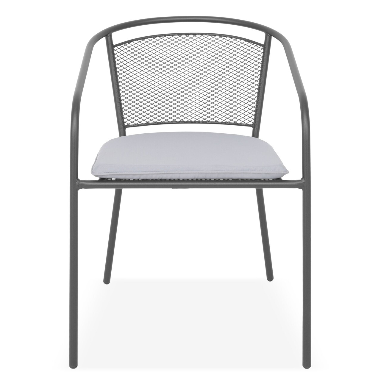 Maison BERLIN Közepes háttámlájú egymásra helyezhető szék L.54 l.40.5 H.87 cm, acél, fekete/szürke