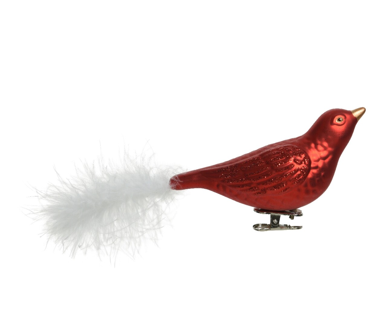 2 db madárvörös karácsonyfadísz készlet, Decoris, műanyag, piros