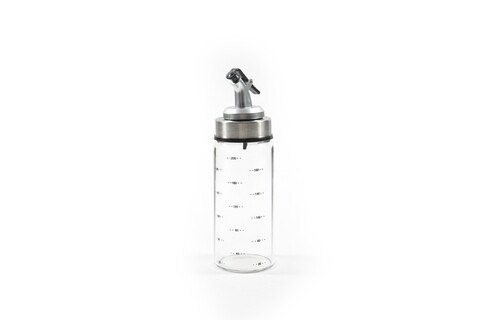 Mercury beosztású olajos flakon, 200 ml, 5,5x17,5 cm, üveg