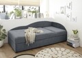 Ágy típusú kanapé, Laura Anthracit, 75 x 95 x 201 cm, PAL / fém / műanyag / poliészter