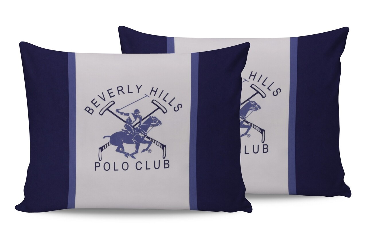 Beverly Hills Polo Club 2 db Párnahuzat 50x80 cm, 100% ranforce pamut, BHPC 029, kék