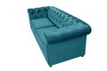 Oxford Chesterfield Kihúzhatós kanapé, 88x216x75 cm, 3 személyes, azúr