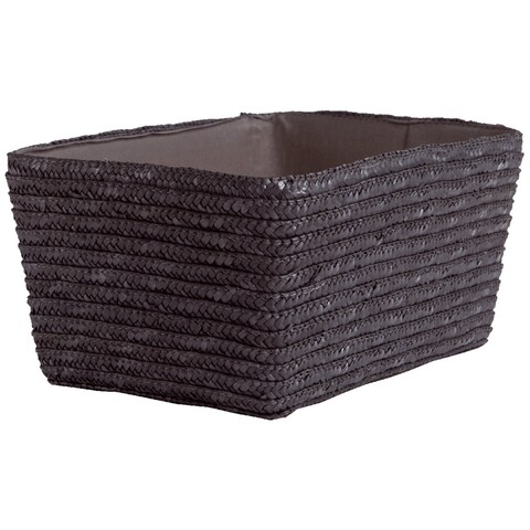 Compactor Tároló kosár, Hawaii, 32 x 22 x 14 cm, természetes szál, szürke