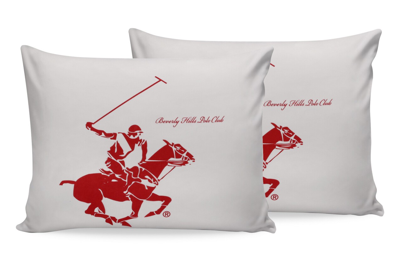 Beverly Hills Polo Club 2 db Párnahuzat, 50x80 cm, 100% ranforce pamut, BHPC 004, piros