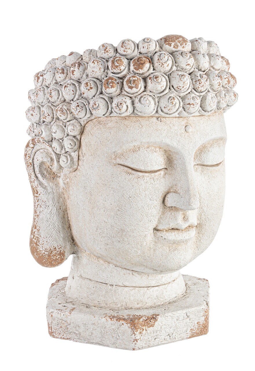 Buddha Head Kültéri virágcserép/váza, Bizzotto, Ø35 x 50 cm, magnézium