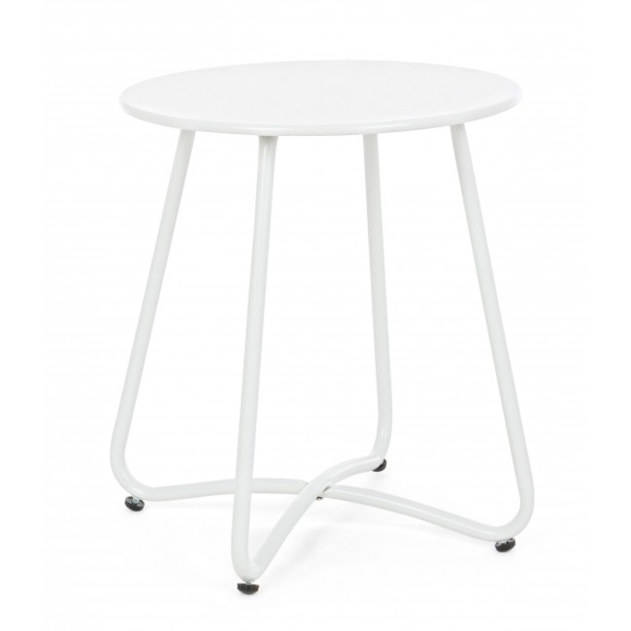 Wissant Kerti dohányzóasztal, Bizzotto, Ø40x45 cm, acél, fehér
