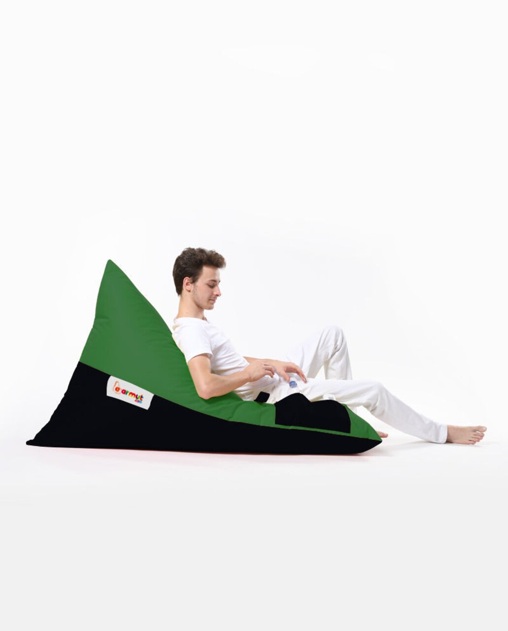 Bean Bag Ferndale Babzsák, Pyramid Double Color, 145 Cm, Vízhatlan Poliészter, Zöld/fekete