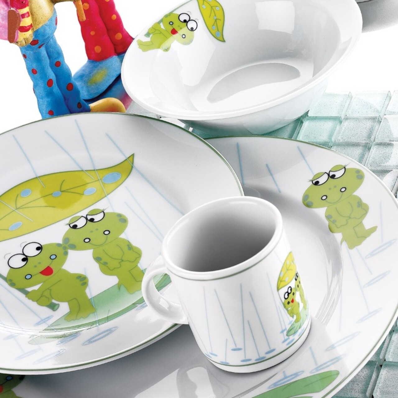 Frogs 5 db-os porcelán étkészlet gyerekeknek - Kütahya Porselen