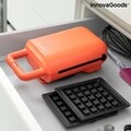 Wafflicher Gofrisütő és szendvicskészítő 2 az 1-ben receptekkel, InnovaGoods, 600W, piros