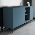 AMATA-C komód, Gauge Concept, 180x37x79 cm, PAL, antracit / kék