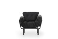 Nitta Single kihúzható fotel, Futon, 135x70 cm, fém, fekete