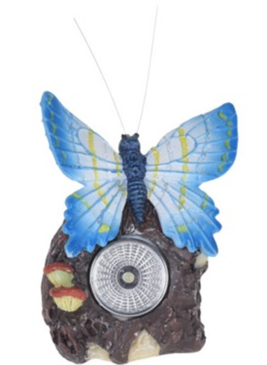 Butterfly Kerti Napelemes Lámpa, 9,5x7x11 Cm, Polisztirol, Kék