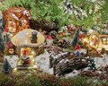 Gnome house Fénydekoráció, Lumineo, 19x14x13 cm, 17 LED-el, műanyag, színes