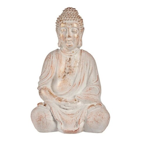 Buddha Dísz, Ibergarden, 24.5x31.8x50 cm, poligyanta, fehér/aranyszín