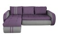 Megfordítható, kihúzható sarok Genoa Duo Purple / Grey 243x141x81 cm tárolódobozzal