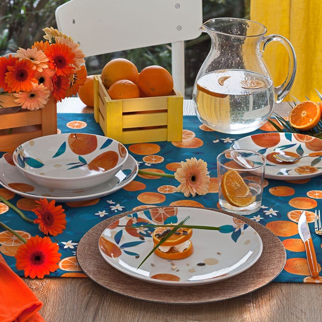 Tognana porcellane tognana 18 darabos étkészlet, madison arance, porcelán, színes