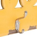 Smile Fogas, Creaciones Meng, 4 akasztóval, 50x23 cm, császárfa/MDF, sárga