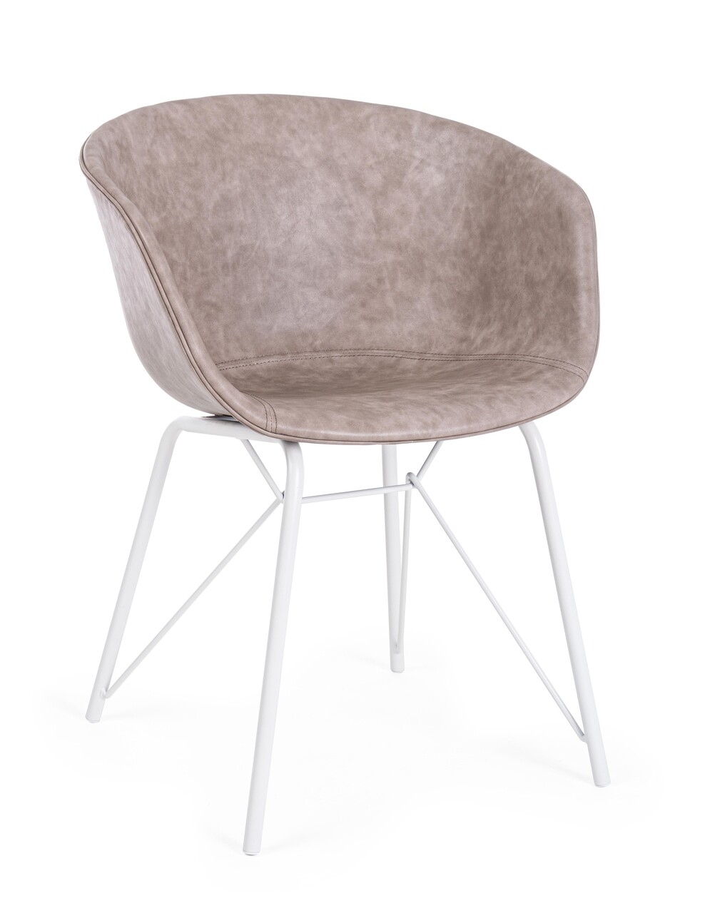 Warhol szék, bizzotto, ökológikus bőr, 59x54.5x80 cm, bézs/fehér