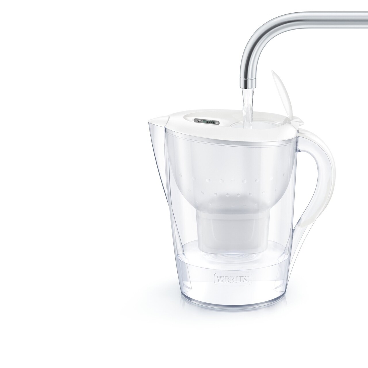 Brita Szűrőpohár, Marella XL MAXTRA +, Műanyag, 3,5 L, Kezdőcsomag + 3 Szűrő, Fehér