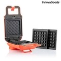 Wafflicher Gofrisütő és szendvicskészítő 2 az 1-ben receptekkel, InnovaGoods, 600W, piros