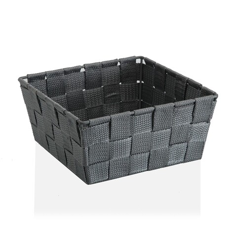 Medium Tárolókosár, Versa, 19 x 19 x 9 cm, textil anyag, világosszürke