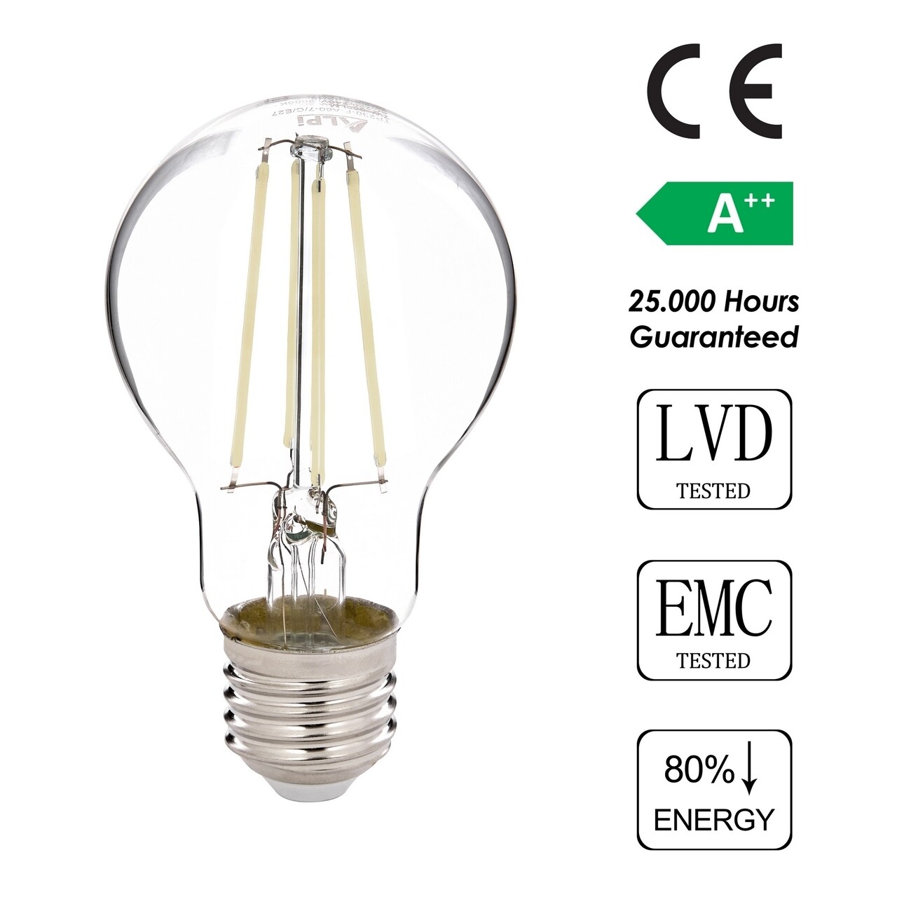 Sage LED Izzó, E14 Kıvrık Gün Işığı, E27, 7 W, 6500K, 806 Lm, üveg