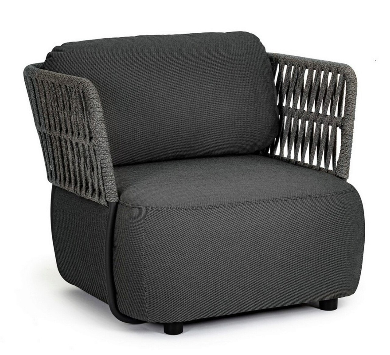 Palmer Kerti/terasz fotel, Bizzotto, 92 x 86 x 79 cm, alumínium/olefin szövet, szénszürke/antracit szürke