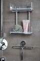 Fürdőszoba állvány, Wenko, Quadro Vacuum-Loc®, 25,5 x 32,5 x 14 cm, rozsdamentes acél / műanyag