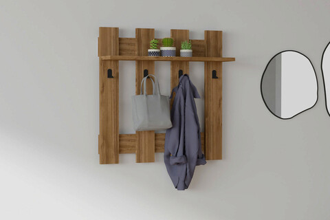 Puqa Design Fali fogas, Carina, 70x70x18 cm, PAL, barna