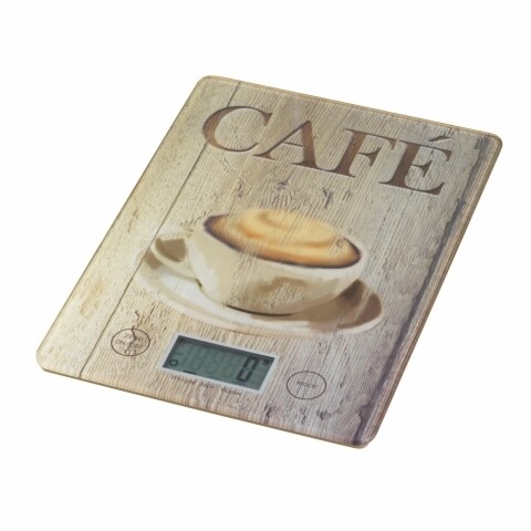 Cafe Wenko digitális konyhamérleg, 14 x 19,5 x 1,2 cm, hőálló üveg, bézs