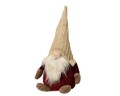 Boy gnome w hat beige Dísz, Decoris, 14x12x30 cm, poliészter, színes