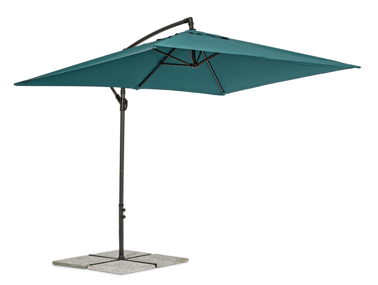 Texas Terasz/kerti napernyő, Bizzotto, 300 x 200 x 260 cm, oszlop 48 mm, 360° forgó oszlop, acél/poliészter, kék