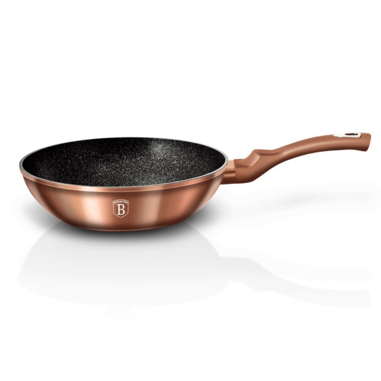 Wok Berlinger Haus serpenyő, 28 cm, kovácsolt alumínium és márvány, Rose Gold