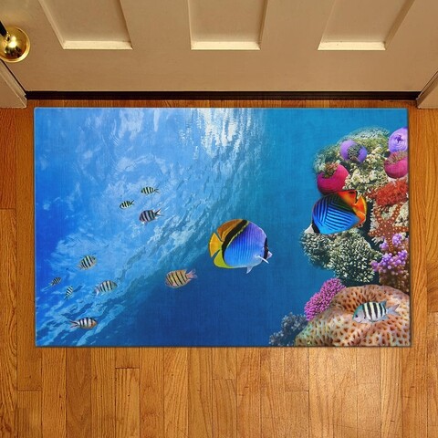 Ocean bejárati szőnyeg, Casberg, 38x58 cm, poliészter, tarka