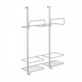 Függesztett támogatása Broomy tisztító tárgyak, METALTEX, 30x12x46 cm, fém / Polytherm bevonat, ezüst