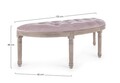 Tilde Pad, Bizzotto, 125x42x48 cm, bársony, púder rózsaszín