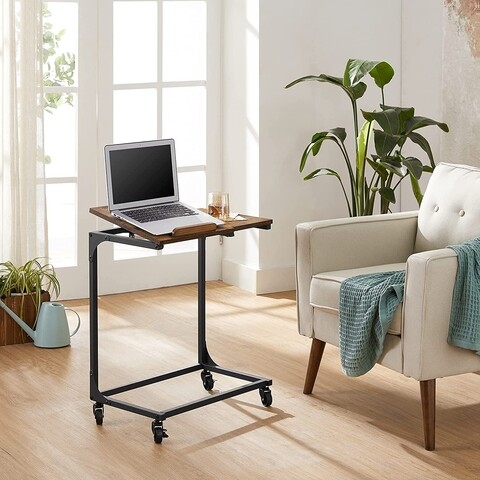 Vasagle Laptop asztal, 55 x 35 x 66 cm, PAL, acél, rusztikus barna/fekete