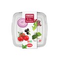 Három négyzet alakú serpenyő fedéllel, Snips, Fresch tartály, 1 L, polipropilén, átlátszó